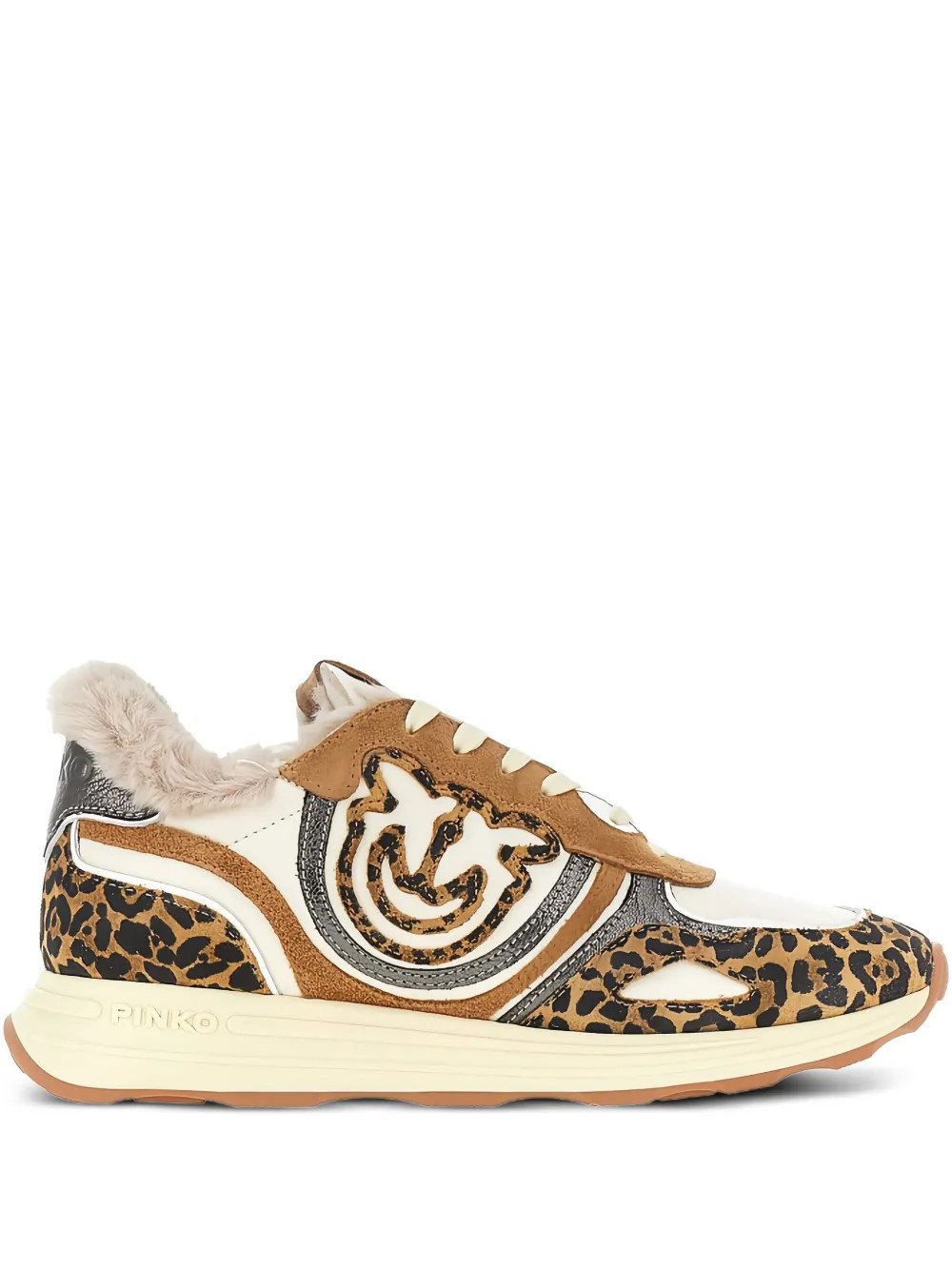 PINKO Zoe 01 leopard-print sneakers - Brown | Farfetch Global