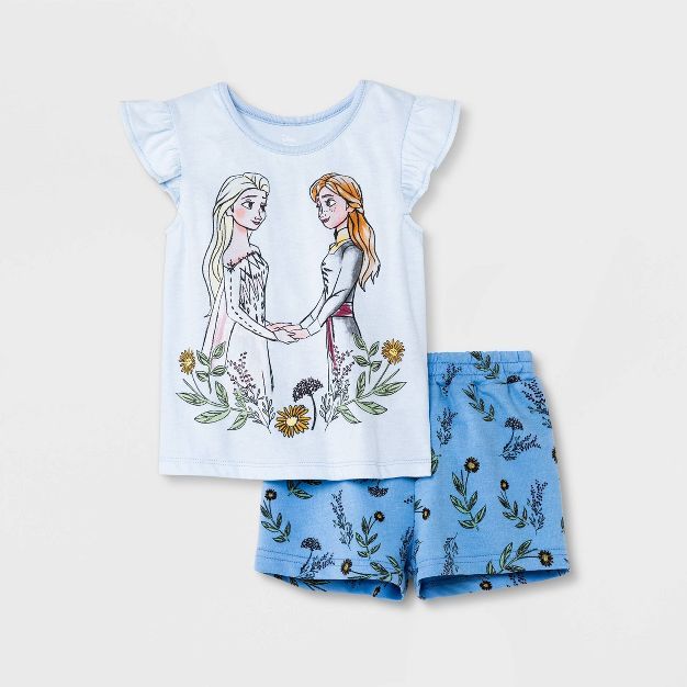 Toddler Girls' Disney Princess Top and Bottom Set - Blue | Target