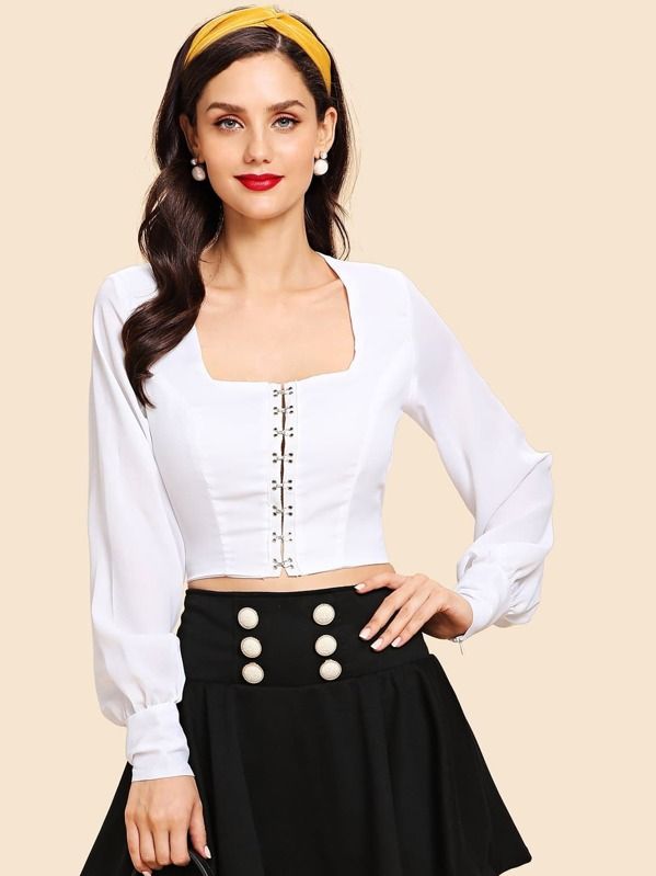 Cut Out Knot Back Blouse | SHEIN