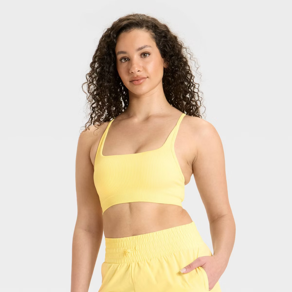 Women's Seamless Ribbed Light Support Sports Bra - All In Motion™ | Target