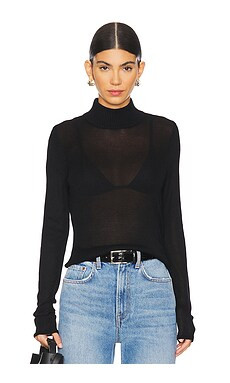 525 Paloma Fine Gauge Mock Neck Pullover in Black from Revolve.com | Revolve Clothing (Global)