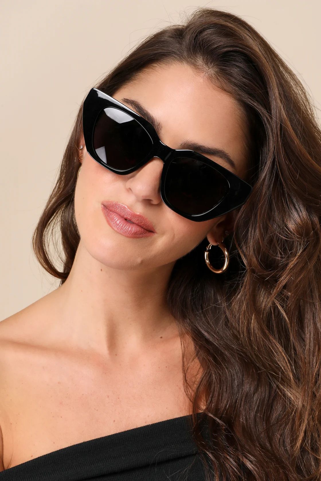 Sienna Black Oversized Cat-Eye Sunglasses | Lulus