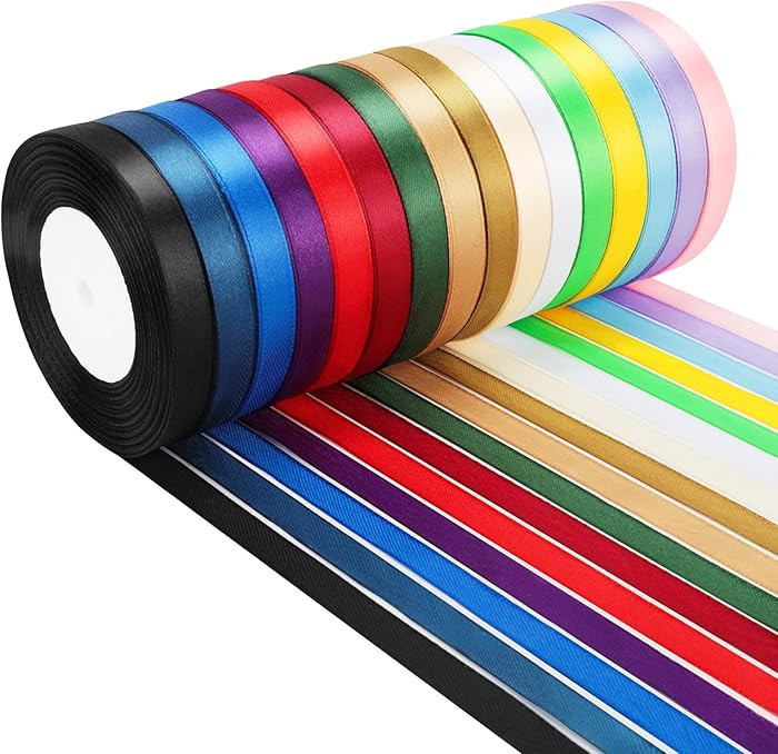 NESCCI 400 Yards Ribbon,3/8 Inch Satin Ribbon,Single Face Satin Ribbons, Perfect for Gift Wrappin... | Amazon (US)