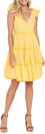 Free the Roses Tiered Tie Shoulder Minidress | Nordstrom | Nordstrom