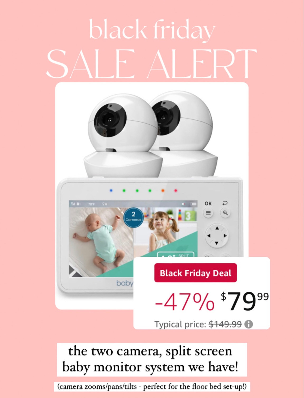 Dual camera split screen baby monitor
Perfect for Montessori floor bed toddler rooms!

#LTKbaby #LTKkids #LTKCyberWeek