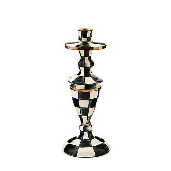 Courtly Check Enamel Candlestick - Medium | MacKenzie-Childs