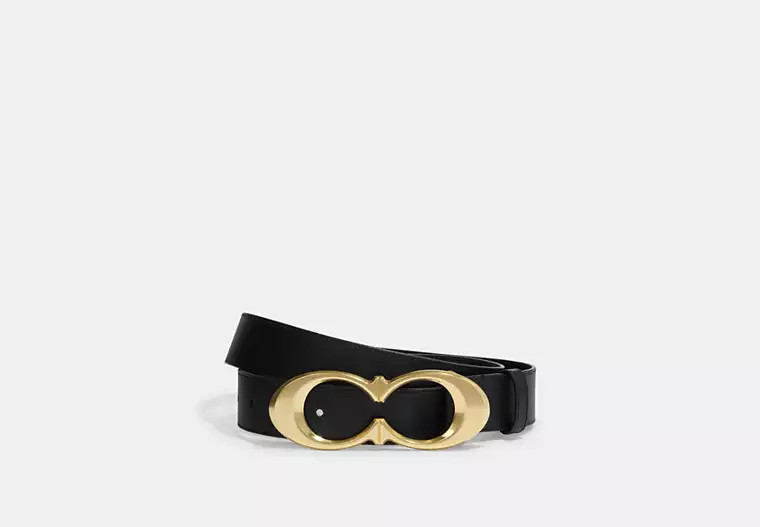 Coach Outlet Signature Buckle Belt, 38 Mm - Black, Size: Medium | Coach Outlet US