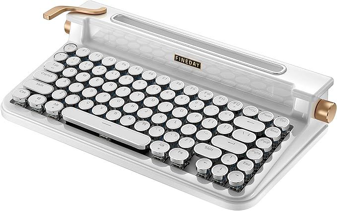 Keyboard 3.0, Blue Switch, Retro Wireless Mechanical Keyboard, Typewriter Designed, Bluetooth 5.0... | Amazon (US)