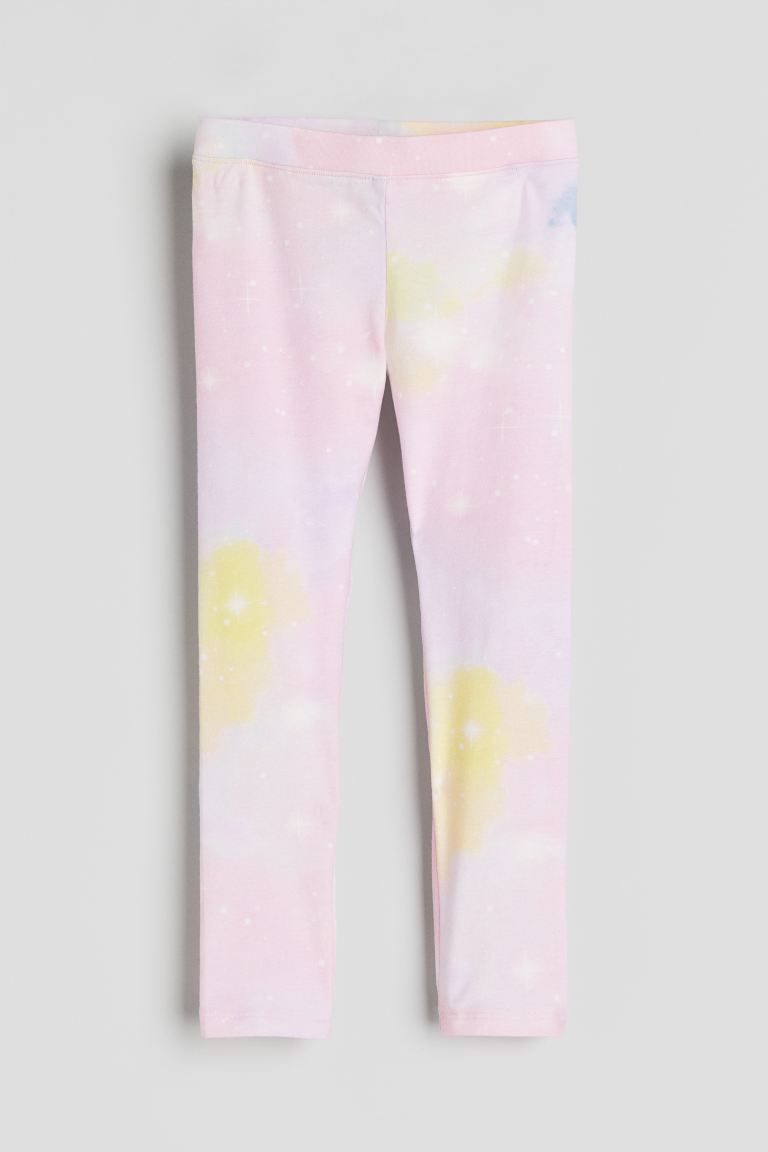 Printed Jersey Leggings - Light pink/patterned - Kids | H&M US | H&M (US + CA)