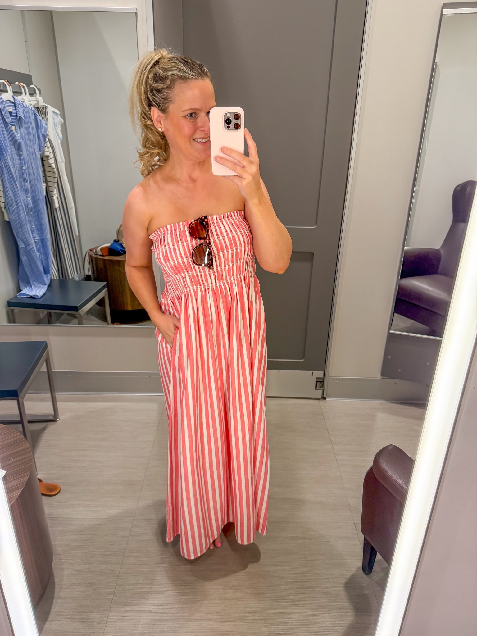Loving this flowy striped Target dress! Perfect for spring and summer! Would be great for a beach vacation too! 

Easter, Easter dress, masters outfit, dress, spring, date night outfit, resort wear, travel

#LTKFindsUnder50 #LTKOver40 #LTKStyleTip