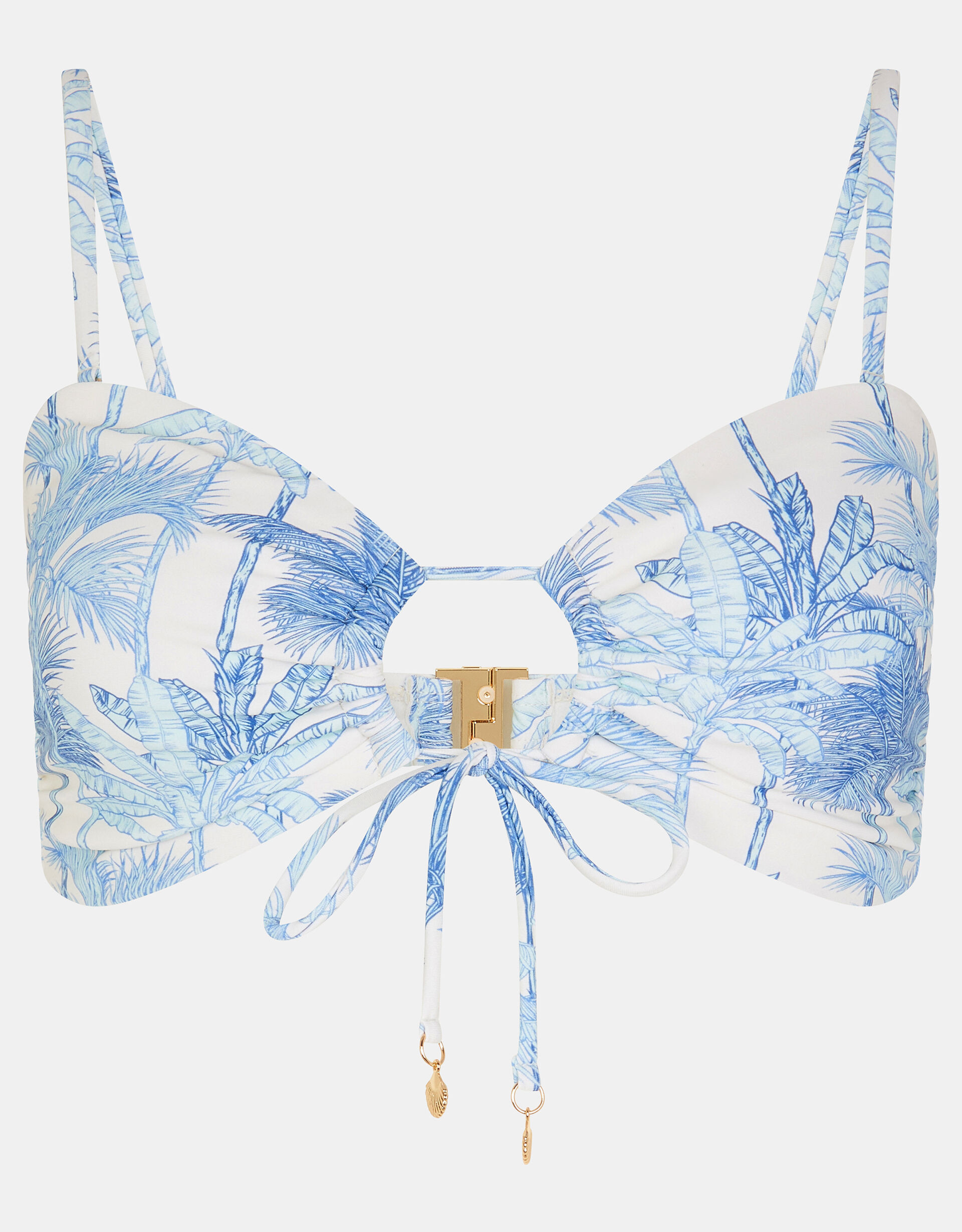 Palm Print Bikini Top White | Accessorize (Global)