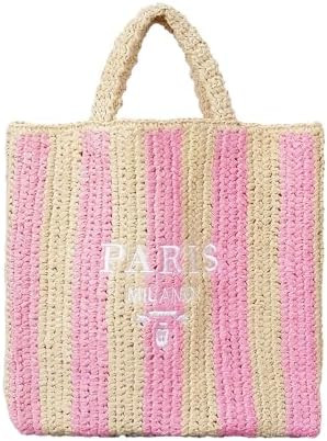 Straw Beach Bag for Women Summer Woven Tote Bag Packable Straw Purses and Handbags for Vacation H... | Amazon (US)