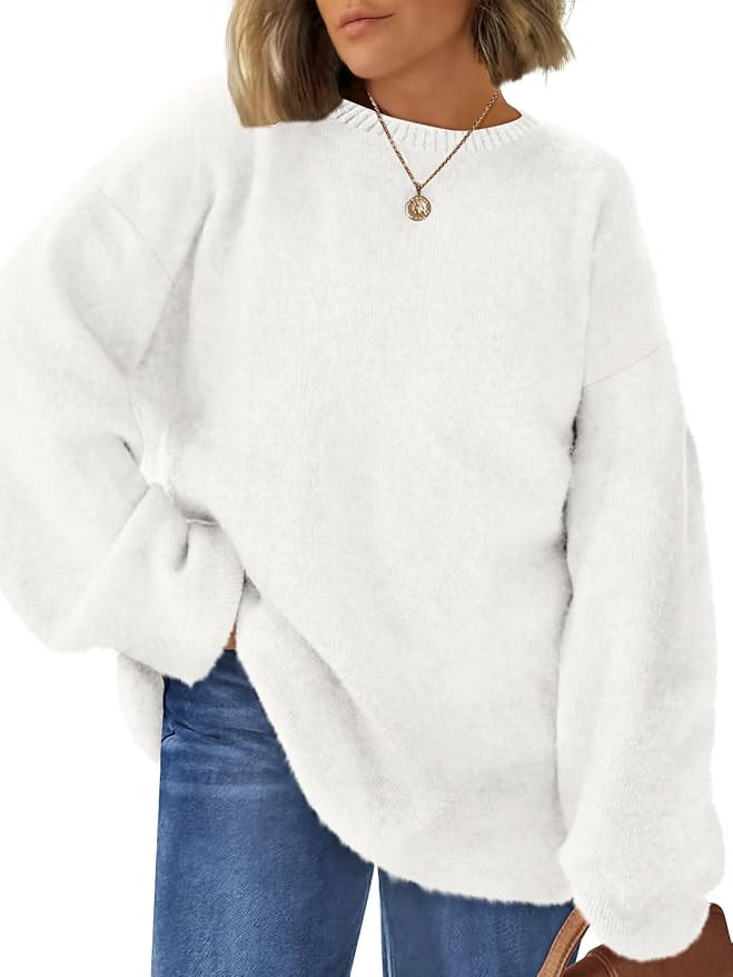 LILLUSORY Womens Oversized Tunic Sweaters Winter Cozy Tops Cute Chunky Crewneck Plus Size Pullove... | Amazon (US)