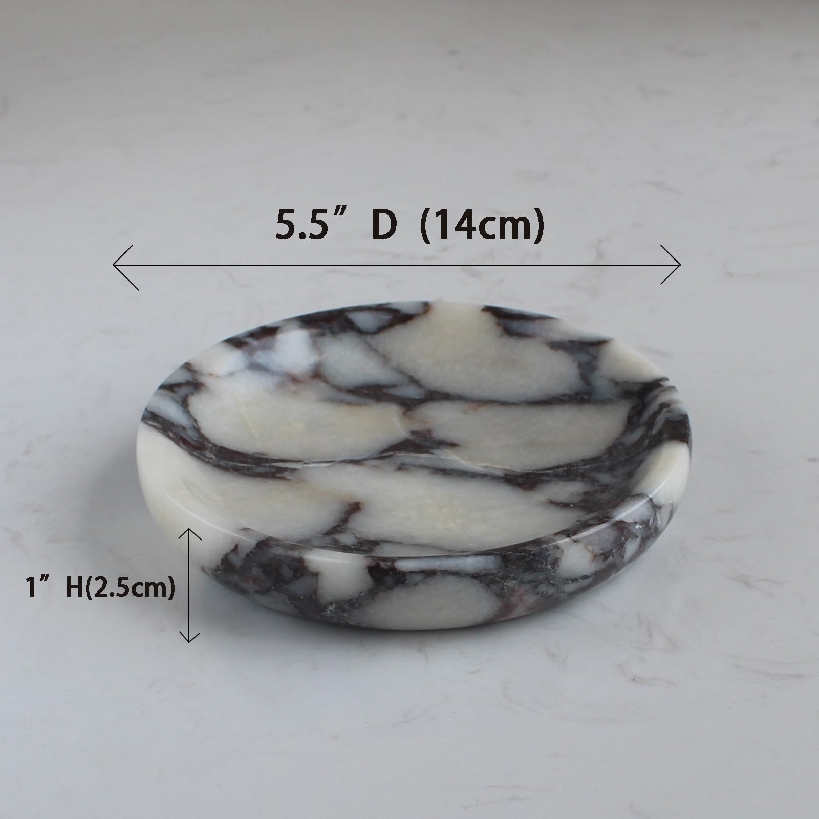 Nawgnail Natural Travertine Marble Jewelry Dish 5.5", Trinket Dish for Ring Earring, Gift for Woman Daugther(Calacatta Viola) | Amazon (US)