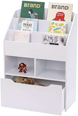 UTEX Kids Bookshelf and Toy Storage Organizer Kids Book Organizer Bookcase Storage for Kids with Rol | Amazon (US)