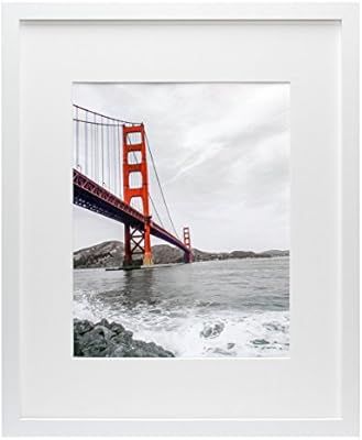 Frametory, 16x20 White Picture Frame - Made to Display Pictures 11x14 Photo with Ivory Color Mat ... | Amazon (US)