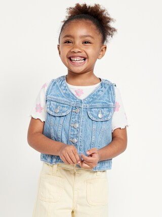 Cropped Jean Vest for Toddler Girls | Old Navy (CA)