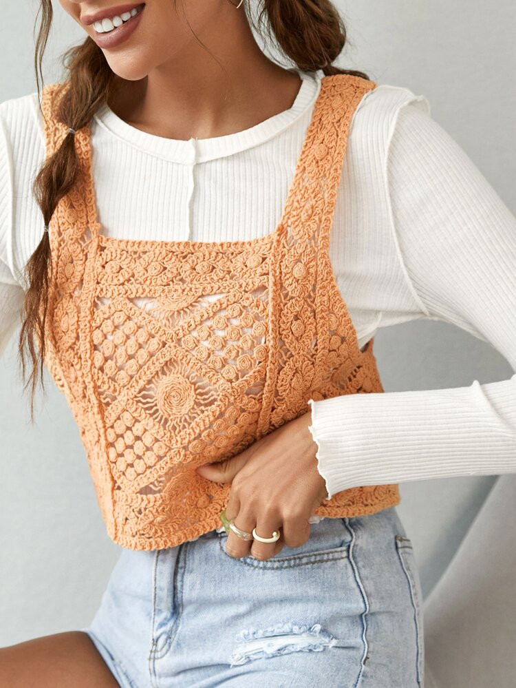 SHEIN Crochet Tank Top | SHEIN