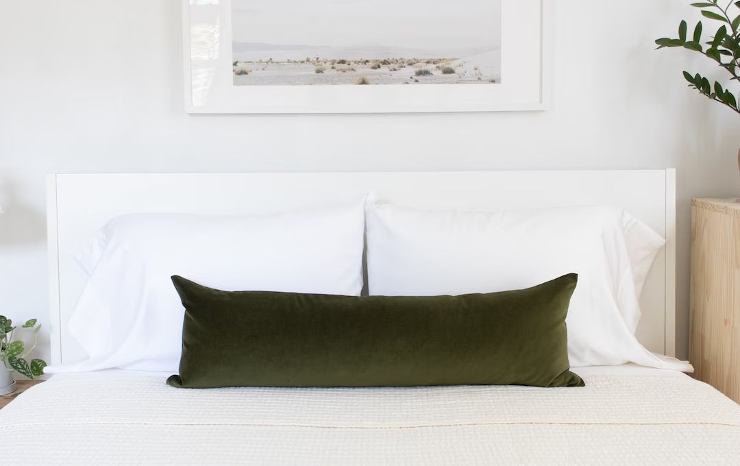 Olive Green Velvet Throw Pillow Covers, Luxury Velvet, Double-sided, Lumbars | Etsy (US)