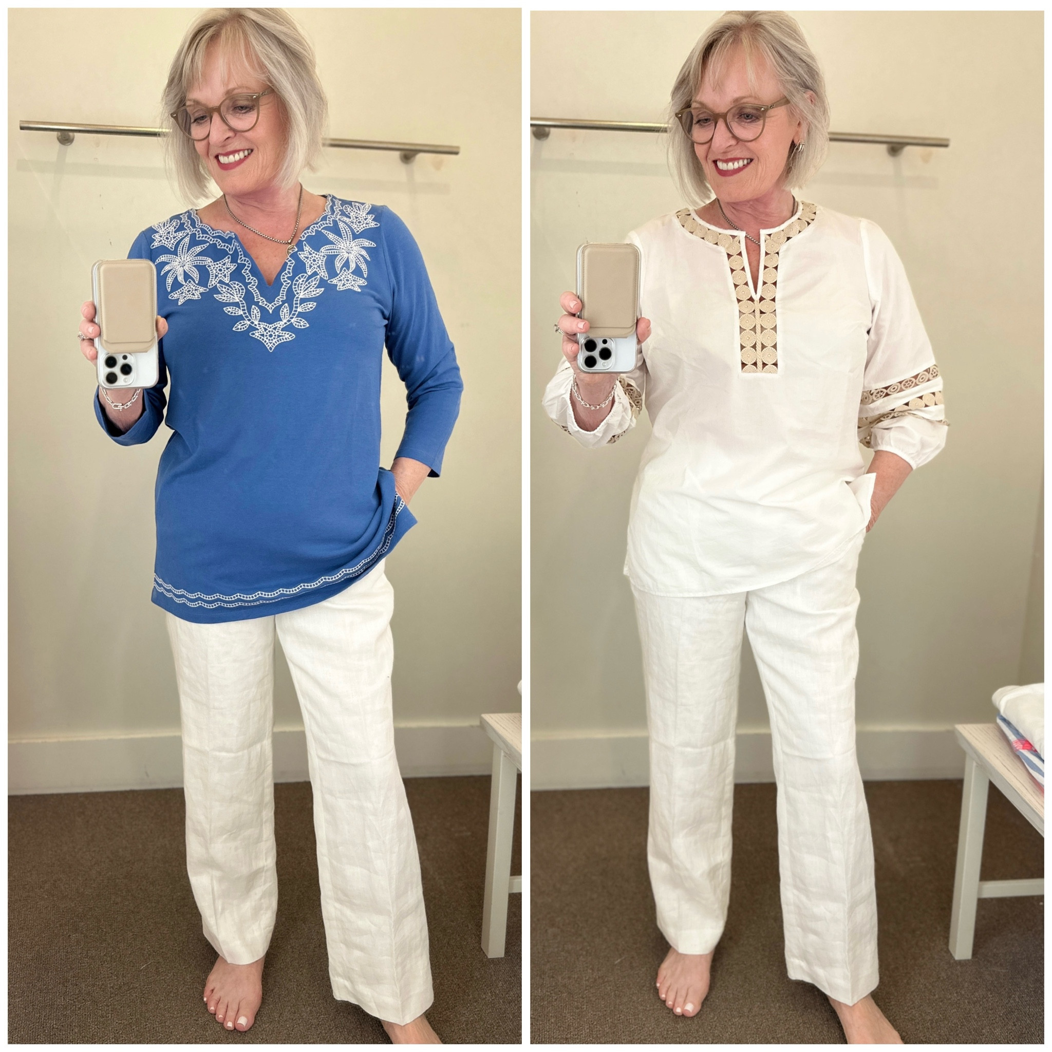 Talbots Linen pants styled two ways with cotton and linen tunic tops.
Currently 50% off
Summer outfit in petite to plus sizes

#LTKPlusSize #LTKMidsize #LTKOver40