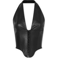 Miaou Women's Mara Halterneck Vegan Leather Corset in Black, Size X-Small | END. Clothing | End Clothing (US & RoW)