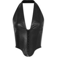 Miaou Women's Mara Halterneck Vegan Leather Corset in Black, Size X-Small | END. Clothing | End Clothing (US & RoW)