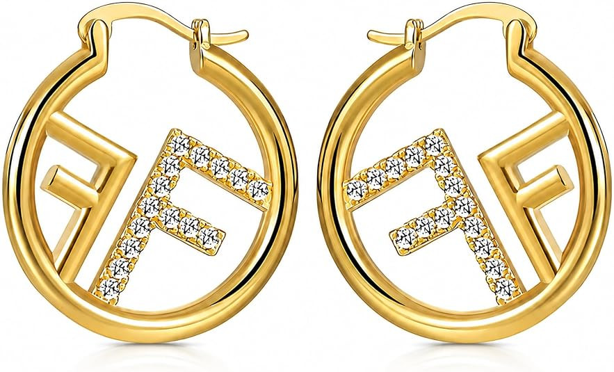 18K Gold Plated Hypoallergenic CZ Small Huggie Earrings for Her | Hypoallergenic 1 in huggie earr... | Amazon (US)