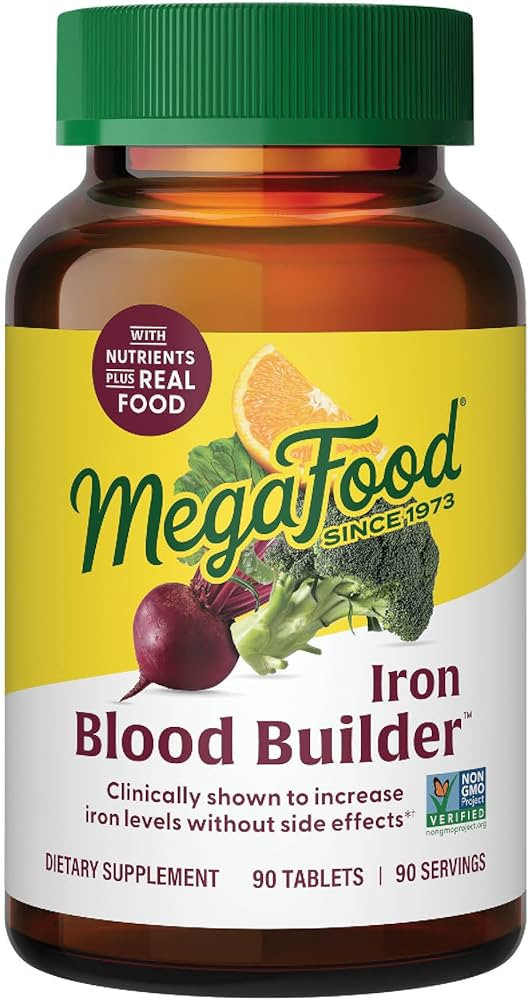 MegaFood Blood Builder Iron Supplement for Women & Men - Increase Iron Levels Without Side Effect... | Amazon (US)