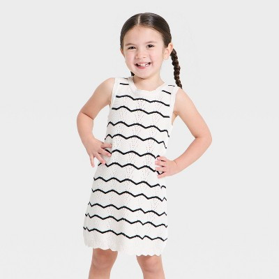 Toddler Girls' Striped Sweater Dress - Cat & Jack™ Cream 18M | Target