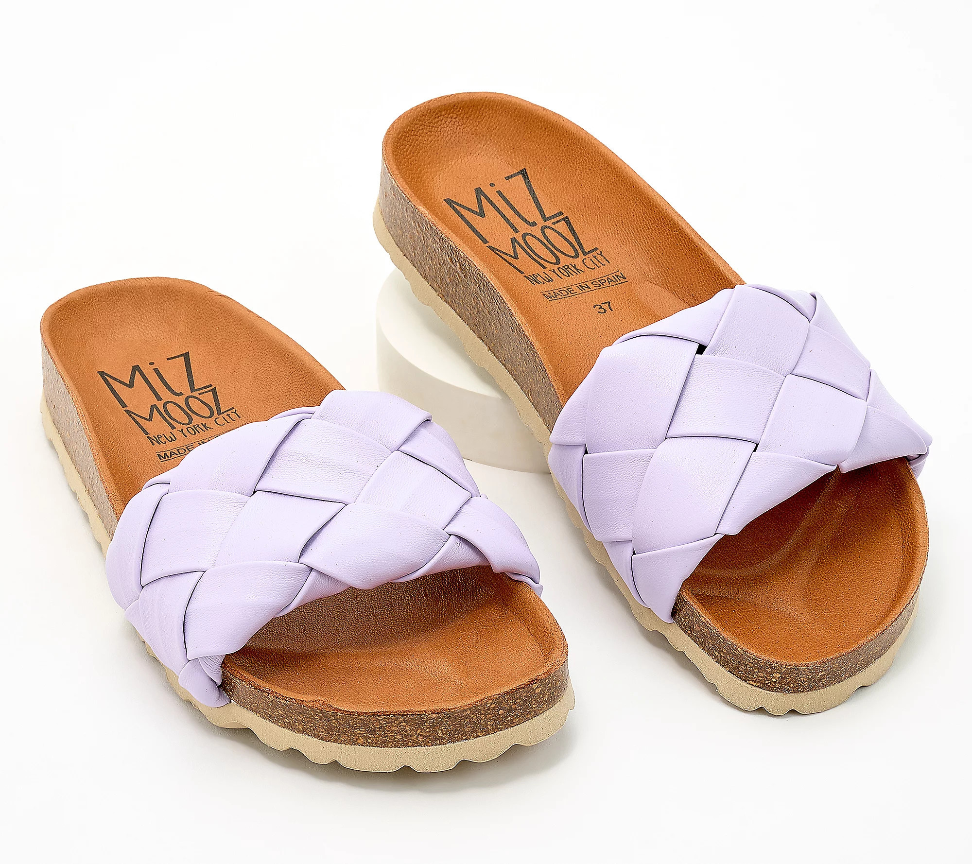 Miz Mooz Leather Woven Slide Sandals - Rope | QVC