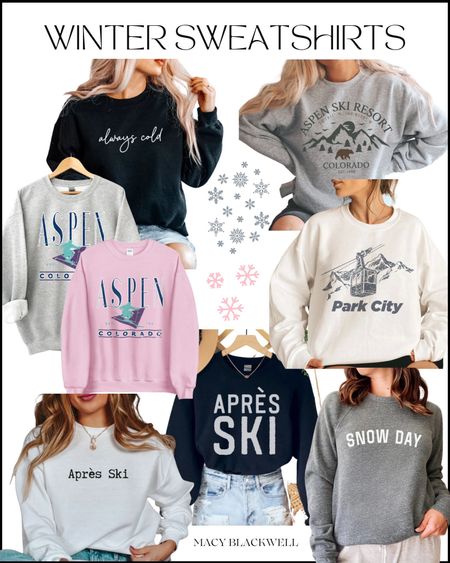 Winter sweatshirt. Ski trip. Ski vacation. Aspen. Jackson hole. Winter trip. Winter graphic shirt  

#LTKSeasonal #LTKstyletip #LTKunder50