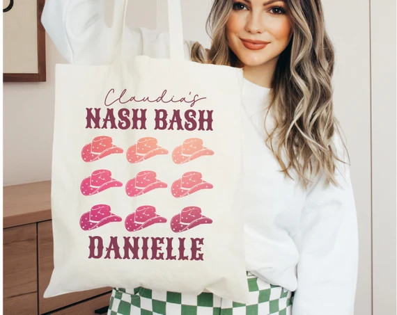 Nashville Bachelorette Party Tote, Personalized Bachelorette Tote, Custom Nash Bash Tote Bag, Bac... | Etsy (US)