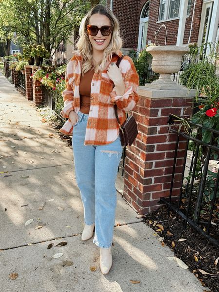 Fall outfit ideas / Shacket and bodysuit are amazon finds, jeans are on sale right now, under $20!! #falloutfits #fallshoes #jeans 

#LTKstyletip #LTKshoecrush #LTKsalealert