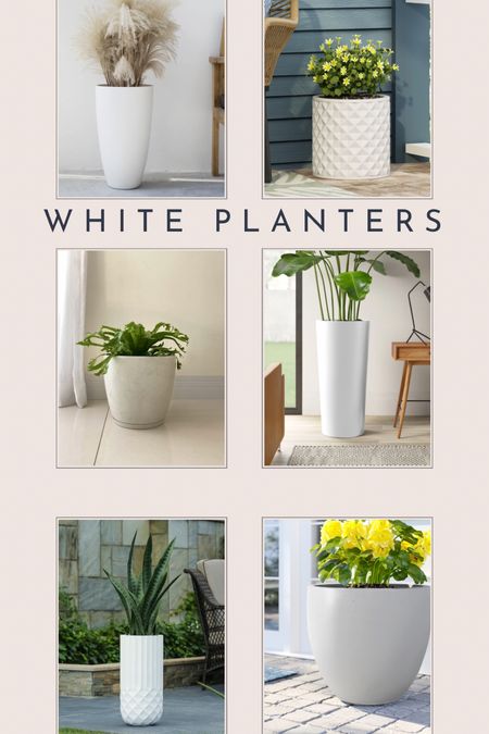 Large white planters perfect for real or faux, indoor or outdoor plants! 🪴