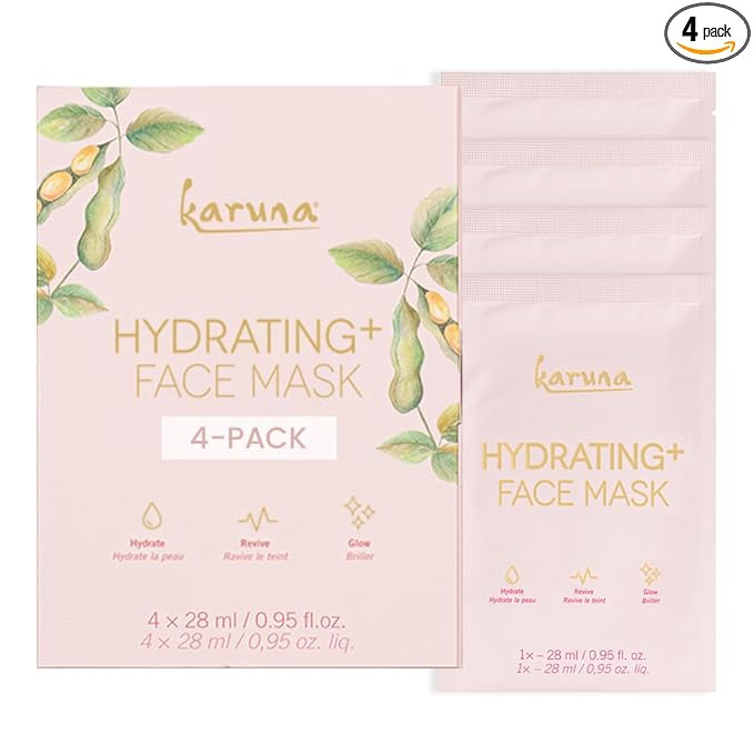 Karuna Hydrating+ Sheet Masks 4-Pack | Deep Moisturizing K-Beauty Face Masks with Hyaluronic Acid... | Amazon (US)