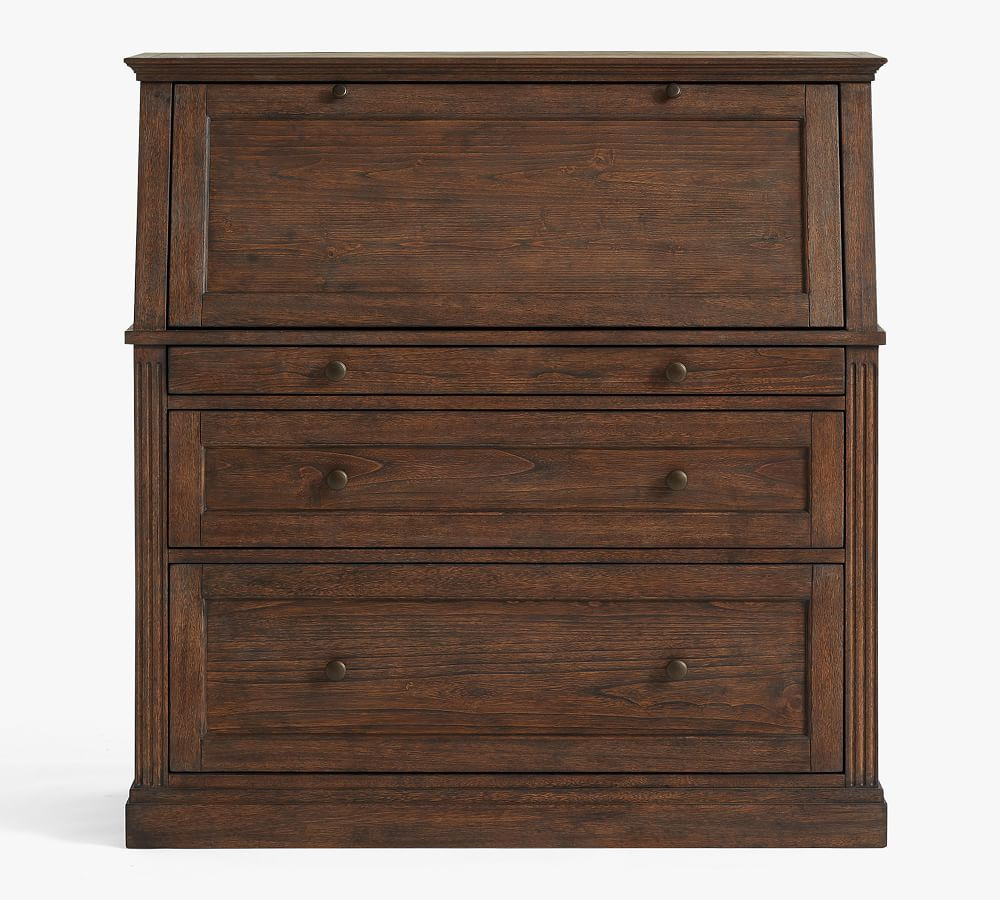 Livingston Secretary Desk, Dusty Charcoal | Pottery Barn (US)