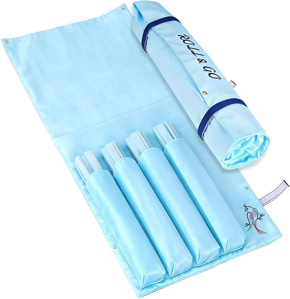 FUYIHGL® Mahjong Rack with Pushers Storage Bag - Roll & Go Pink Canvas Sleeve Organizer Fits 4 R... | Amazon (US)