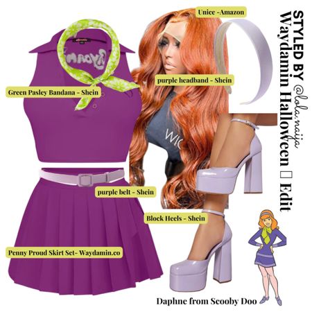 Daphne from Scooby Doo costume for Halloween. Paired with the Waydamin.co Penny Proud skirt set. Accessories and shoes from shein. Make it modern and cute. 

#LTKshoecrush #LTKstyletip #LTKSeasonal