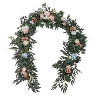 9 ft. Multi-Colored Artificial Mixed Flower Garland Wedding Artificial Floral Garland Wedding Artificial Flower Decor | The Home Depot