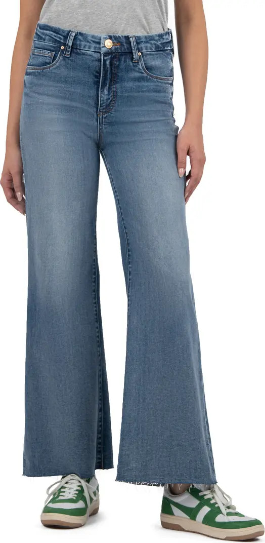 KUT from the Kloth Meg Fab Ab High Waist Raw Hem Ankle Wide Leg Jeans | Nordstrom | Nordstrom