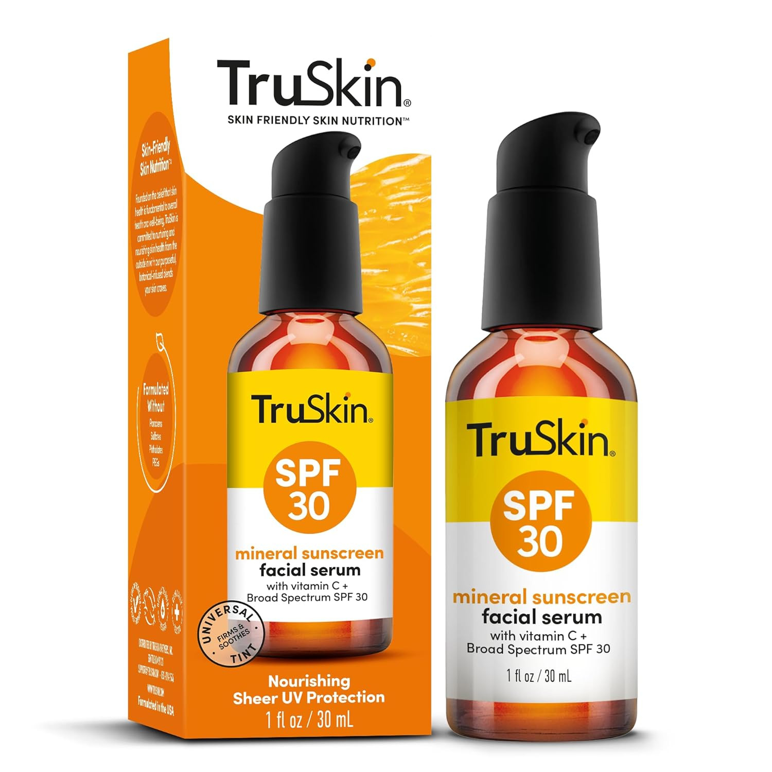TruSkin Sunscreen Serum for Face – SPF 30 Universal Tinted Mineral Sunscreen Face Serum – Lig... | Amazon (US)
