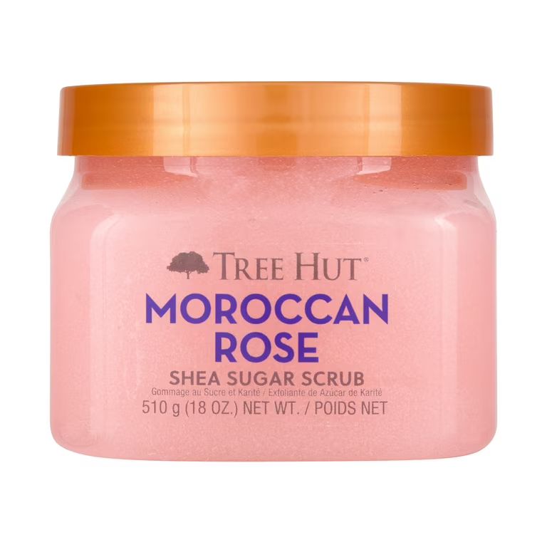 Tree Hut Moroccan Rose Shea Sugar Exfoliating and Hydrating Body Scrub, 18 oz. | Walmart (US)