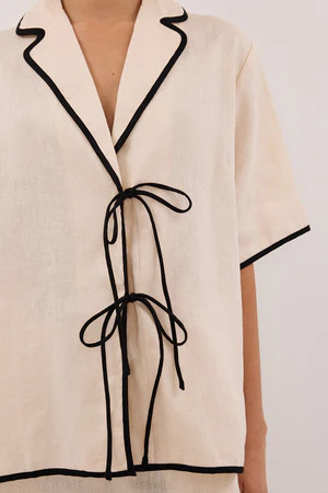 VON CREAM LINEN SHIRT | DISSH