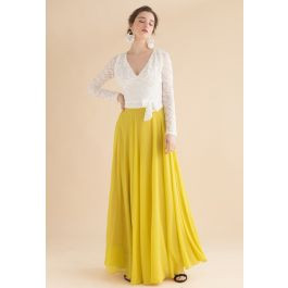 Timeless Favorite Chiffon Maxi Skirt in Mustard | Chicwish