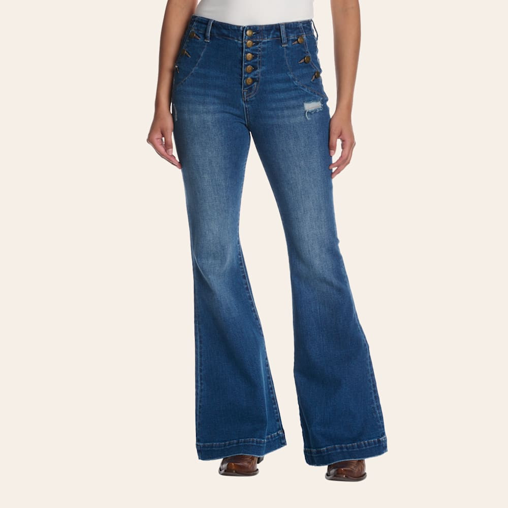 Rockin' C Women's Sailor Dark Wash High Rise Trouser Jeans | Cavender's