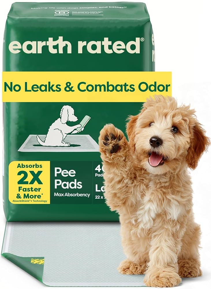 Earth Rated Max Absorbency Puppy Pee Pads for Dogs Absorbs 2X Faster & 2X More, Leak-Proof, Odor ... | Amazon (US)