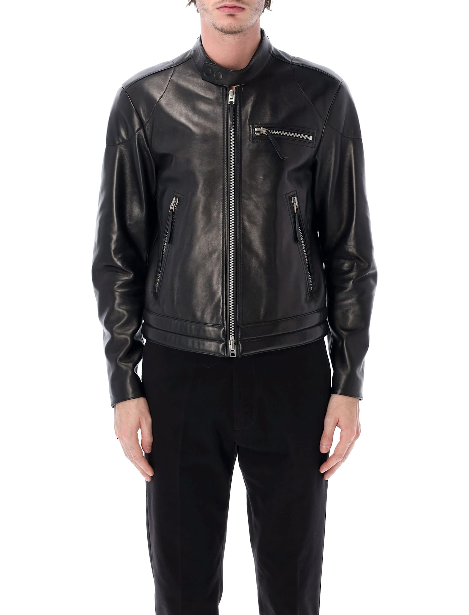 Tom Ford Leather Biker Jacket | Italist.com US