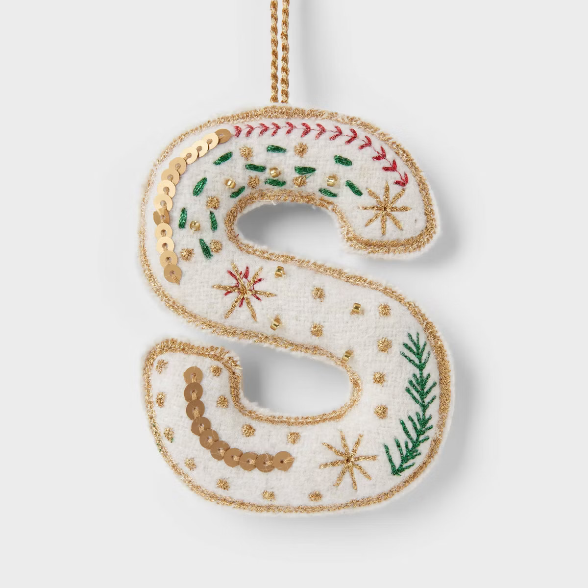 Embroidered Fabric Monogram Letter 'Z' Christmas Tree Ornament - Wondershop™ | Target