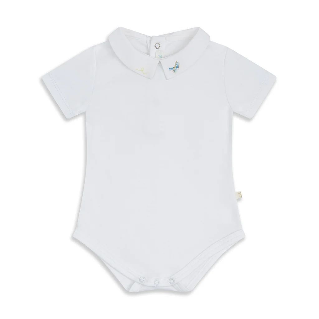 Airplane Embroidered Collar Onesie | Over The Moon