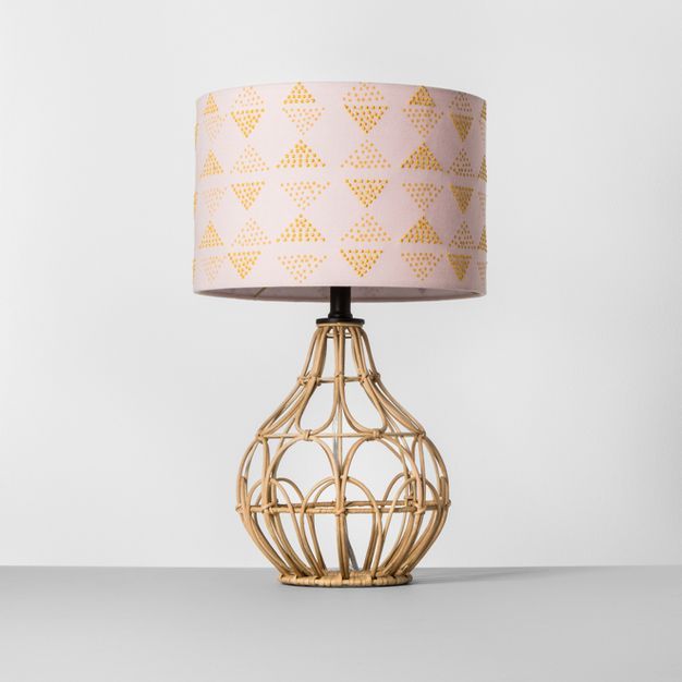 Rattan Table Lamp Pink Shade - Opalhouse™ | Target